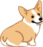 Frico, drawn as a cartoon corgi